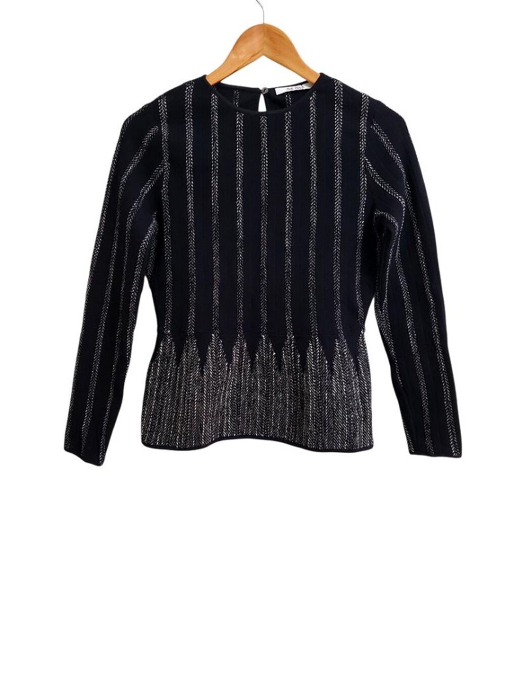 The Fold Thick Knit Sweater Small Long Sleeve Top Cotton Blend Office Career